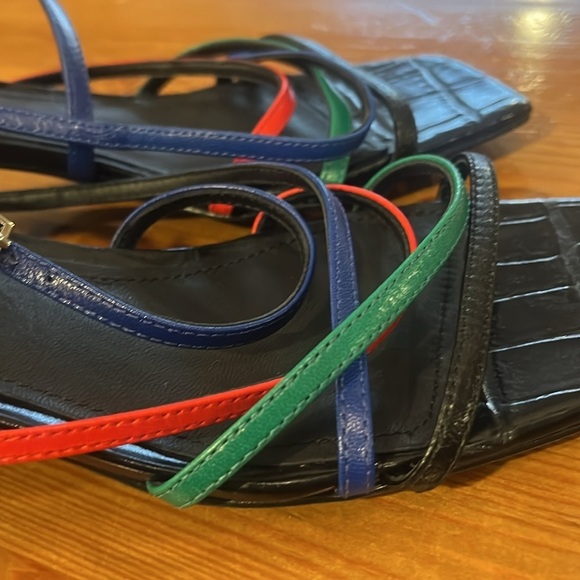 Sigerson Morrison Ellia Strappy Multicolor Block Heel Sandals. Size 37.5 - Picture 6 of 11